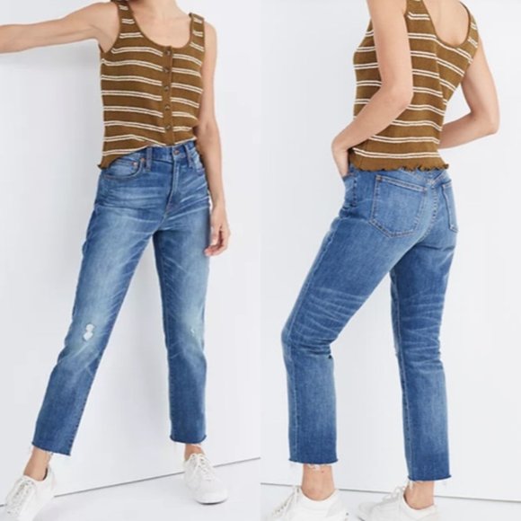 Madewell Denim - Madewell High-Rise Slim Crop Boyjean Raw Hem 31